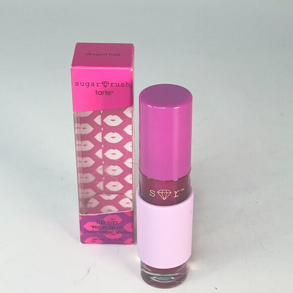 Tarte Sugar Rush Lip Sip Vegan Oil Dragon Fruit Full Size .1 fl oz 3ml New NIB - Picture 1 of 8